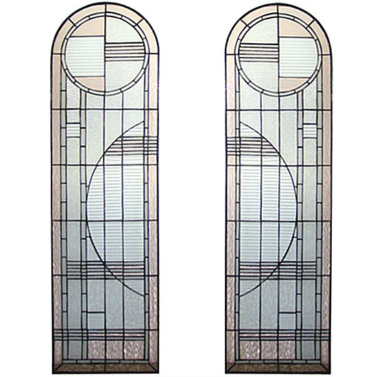 Pair of Stained Glass types of Windows - Art Deco - each one 15"W X 54"H