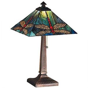 Dragonfly Nature Theme Table Lamp Tiffany Style Stained Glass