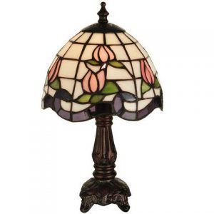 Home Decor Glenn 12 Inch H Roseborder Mini Tiffany Table Lamp