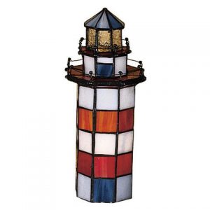 Stained Art Glass Hilton Head Lighthouse Accent Lamp