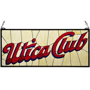 Utica Club - 31"W X 13"H Utica Club Tiffany Style Stained Glass Window