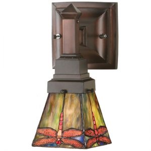 Unique Wall Sconce Mission Style 5"W Prairie Dragonfly by Glenn