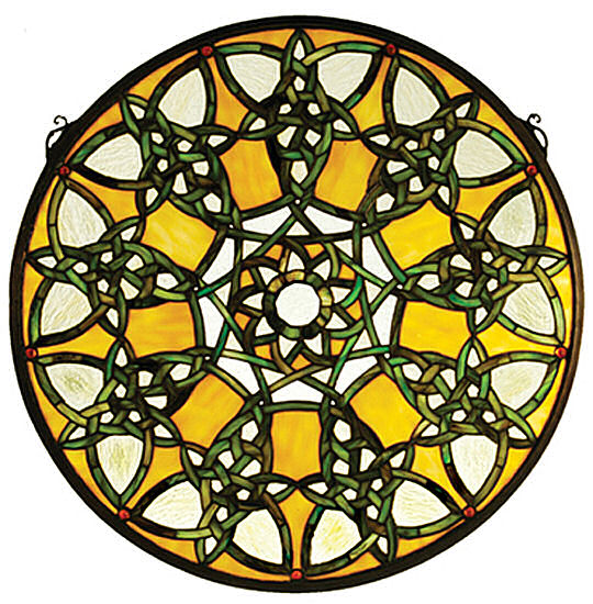 Celtic Stained Glass Windows - Celtic Knot Stained Glass - Yellow, Green