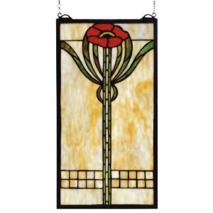 Poppy Art Deco Window Panel