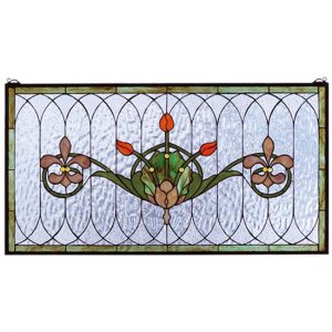 Stained Glass Flowers - 36" X 19" Tulip & Fleurs Stained Glass Window