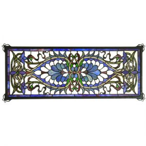 Gothic Stained Glass - 29"X11" Antoinette Transom Stained Glass Window
