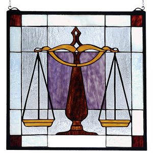 Scales Of Justice Figurative Artny Stained Glass Window