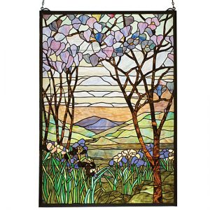 Magnolia Artwork - Magnolia and Iris Stained Glass Window