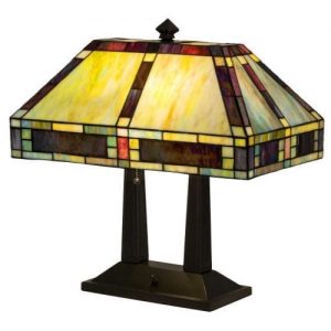 Art Deco Desk Lamp For Office Tiffany Style Stained Glass