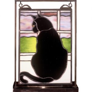 Cat Lovers Lamp Desk Decor For Office Stained Glass Lighting