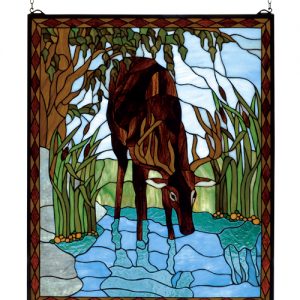 Deer Stained Glass Window Hangings Home Decor Art