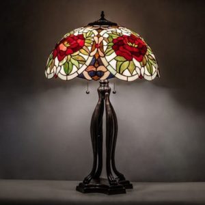 Enchanted Rose Lamp Stained Glass Table Lamp Tiffany Style Decor