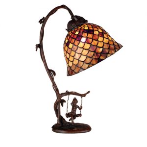Fishscale Small Lamp For Desk Stained Glass Lighting