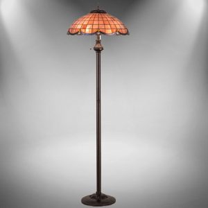 Floor Lamp With Peach Colored Shades Tiffany Style Stained Glass Lights