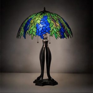 Floral Shade Stained Glass Table Lamp