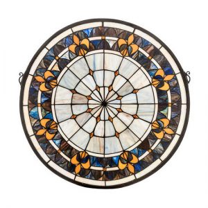 French Style Round Stained Glass Window Panel Hangings Home Decor