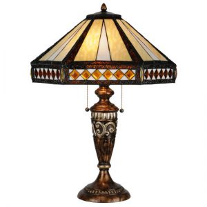 Golden Rose Geometric Lamp Stained Glass Lamp Art Glass Shades
