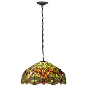 Green Dragonfly Hanging Lights For Bedroom Tiffany Stained Glass