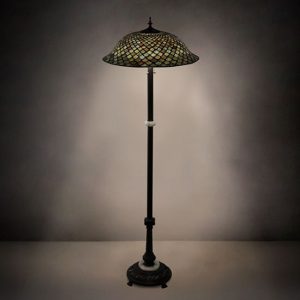 Green Mosaic Floor Lamp Tiffany Style Stained Glass Lighting Decor