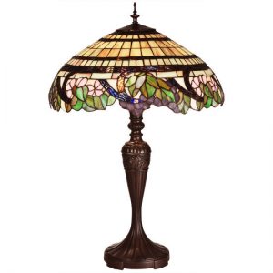 Handel Grapevine Art Nouveau Table Lamps Tiffany Style Stained Glass