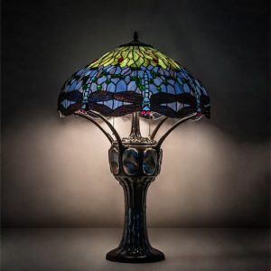 Hanging Head Dragonfly Stained Glass Lamp Home Decorations