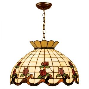 Hanging Lights For Kitchen Red Rose Tiffany Style Stained Glass