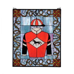 Horse Racing Decorations Ideas Stained Glass Window Tiffany Style