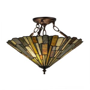 Jadestone Semi Flush Mount Ceiling Light Tiffany Style Ceiling Lamps