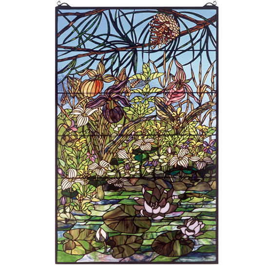 Lily Pond Framed Stained Glass Window Hangings