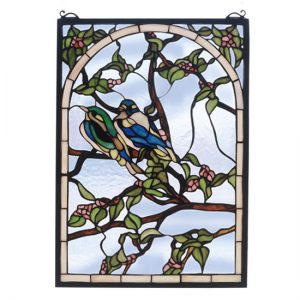 Love Birds Wall Decor Stained Glass Hanging Decor Window Panel