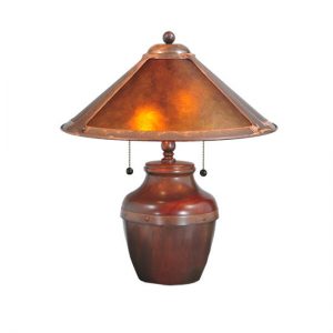 Mica Shade Copper Table Lamps Rustic Home Decor For Living Room