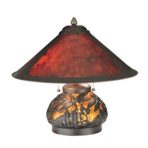 Mica Shade Lighted Base Table Lamps Rustic Home Decor
