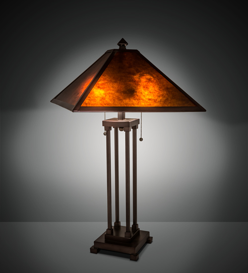 Mission Prime Mica Shade Table Lamp, Amber Mica Table Lamp Mission Statement