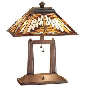 Mission Style Desk Lamp For Office Tiffany Style Stained Glass