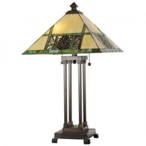 Pine Cone Table Lamps Tiffany Style Stained Art Glass Shades