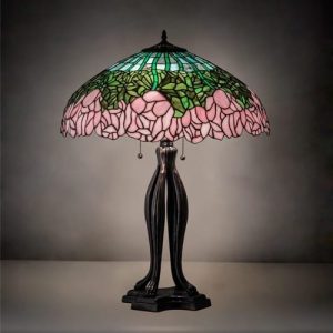 Pink Glass Table Lamp Stained Glass Table Lamp Tiffany Style Decor
