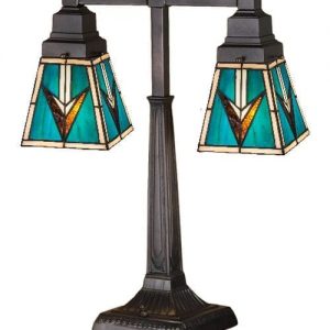 Southwestern Double Head Desk Lamp Stained Glass Lighting