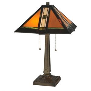 Southwestern Mission Style Table Lamps Tiffany Style Stained Glass