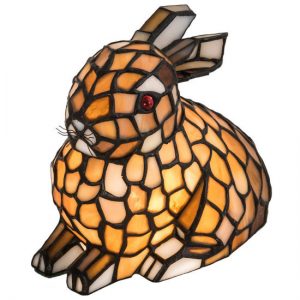 Stained Glass Rabbit Lamp Small Table Lighting for Home Decor