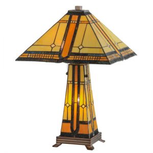 Table Lamp With Lighted Base Tiffany Style Stained Glass
