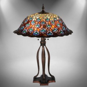 Tiffany Peacock Table Lamp Stained Glass Table Lamp Tiffany Style Decor