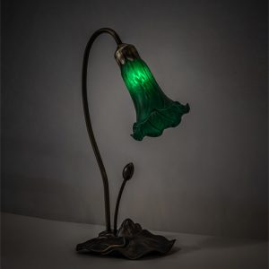 Tiffany Pond Lily Lamps 16" Green Favrile Glass Lighting Decor
