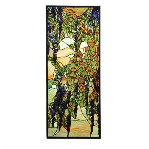 Tiffany Wisteria & Snowball Reproduction Stained Glass Hanging Window