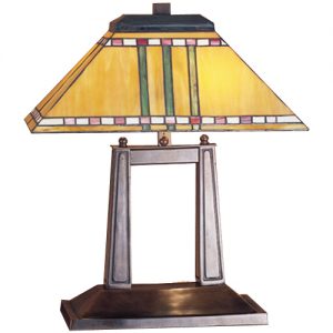 Traditional Bankers Desk Lamp For Office Tiffany Style Stained Glass