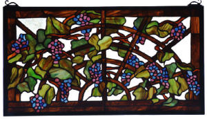 Grape Arbor Framed Stained Glass Window Hangings
